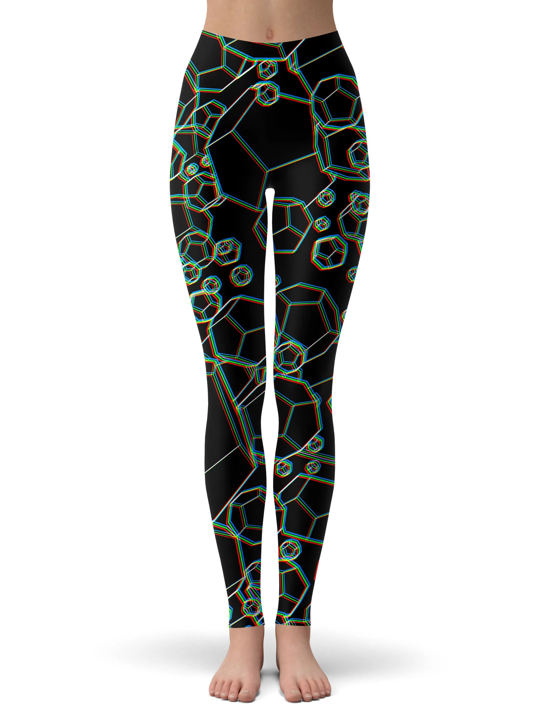 Dodecahedron Madness Glitch Rave Bra and Leggings Combo