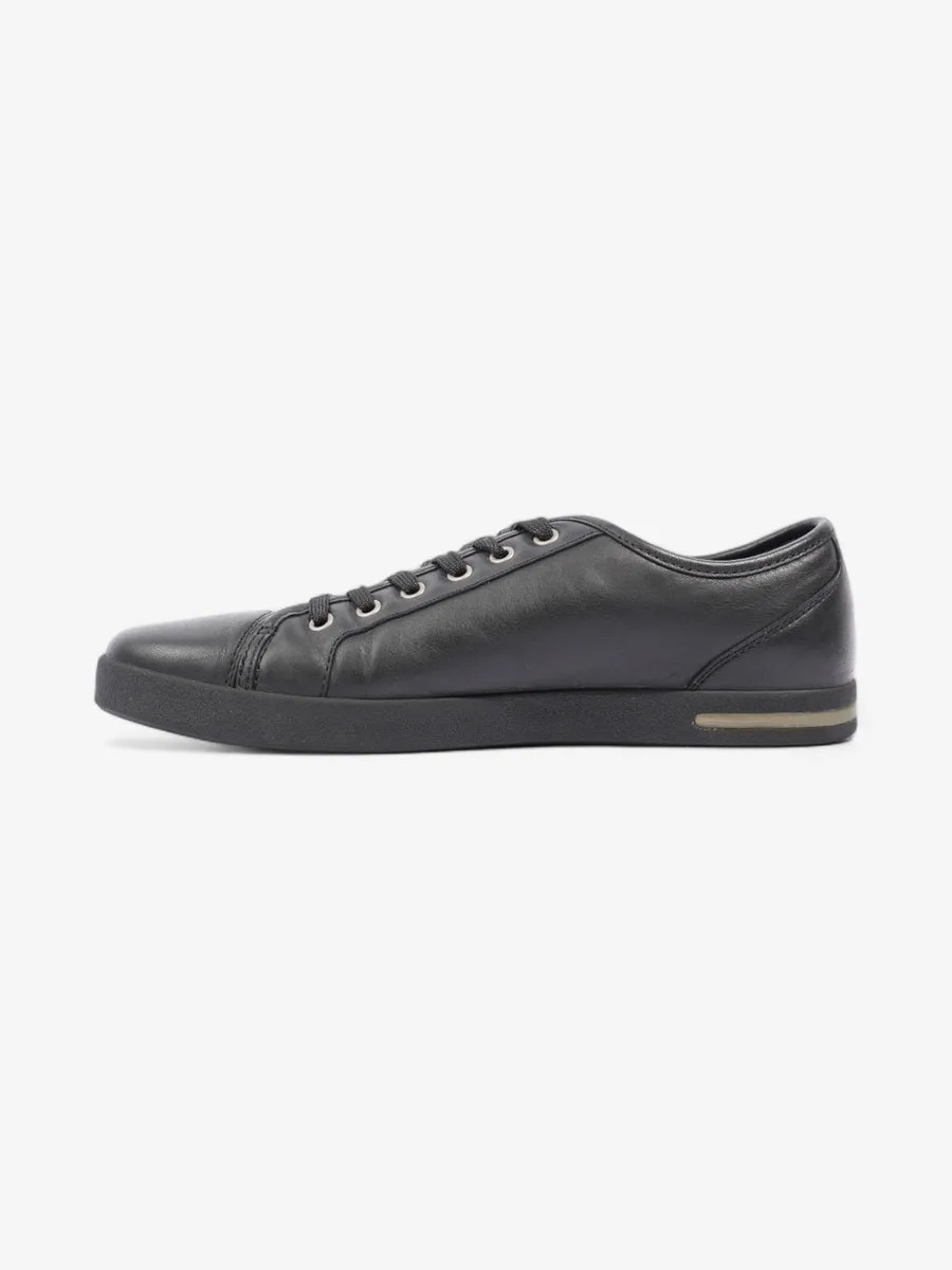 Dolce and Gabbana Logo Plaque Sneakers Black Leather EU 40.5 UK 6.5