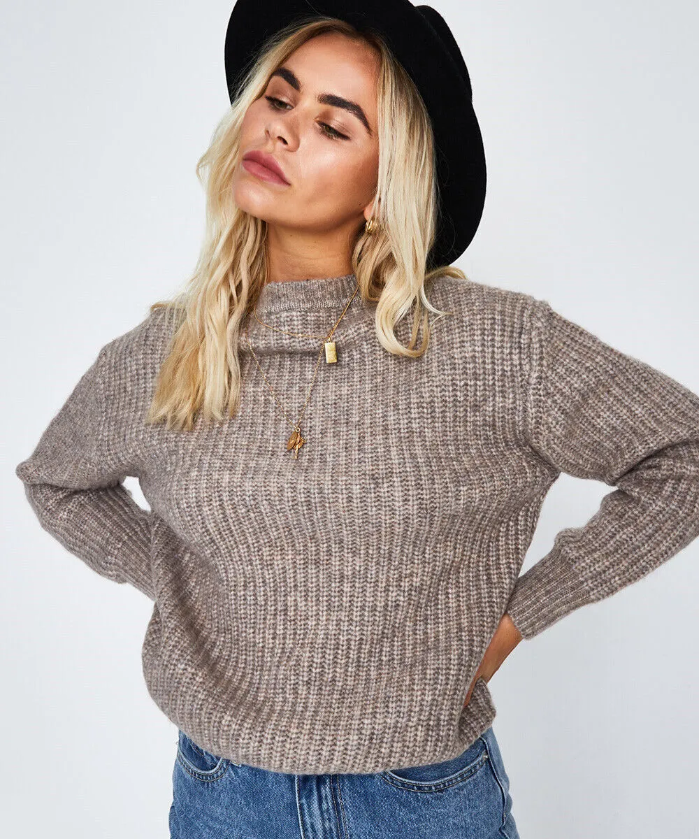 Don't Ask Amanda Ashford Chunky Pullover Jumper Coffee Brown