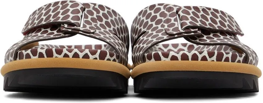 Dries Van Noten Brown & White Leather Net Sandals