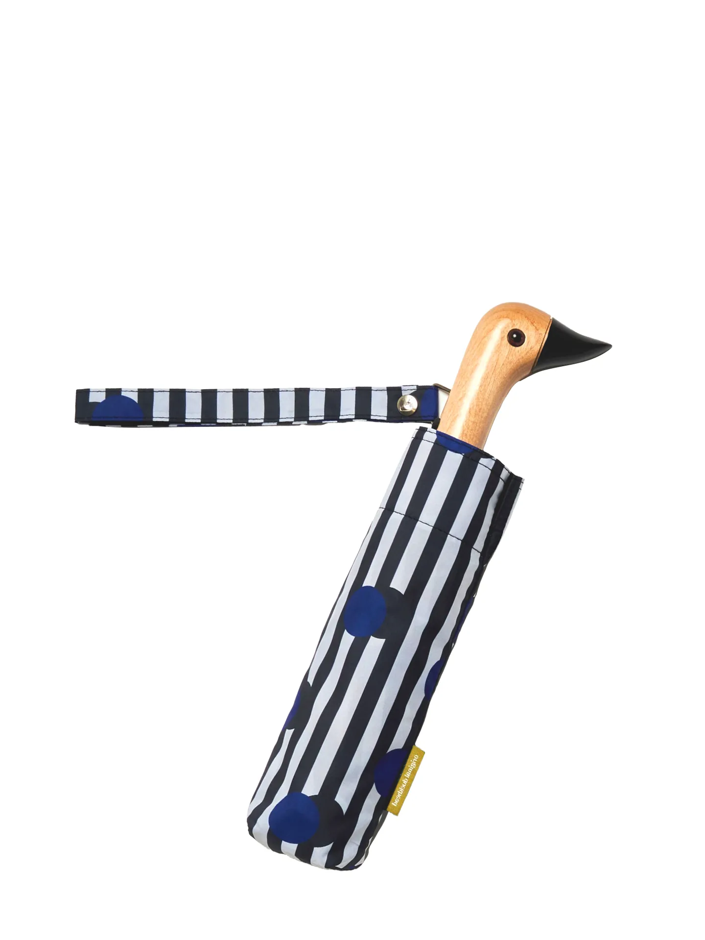 Duck Umbrella, Polkastripe (black/blue/white)