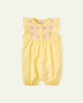 Embroidered Yellow Romper