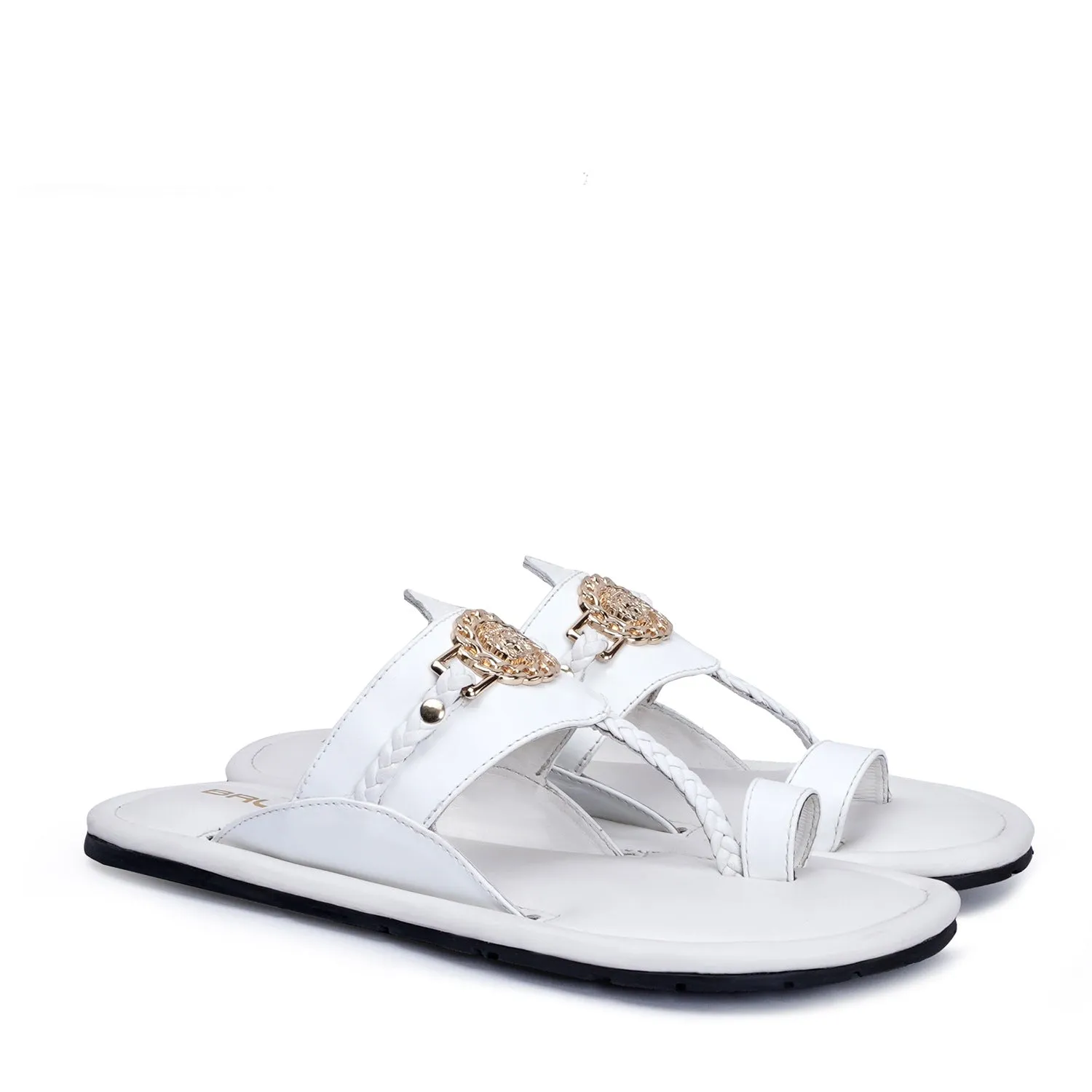 Exotic White Kolhapuri Slipper