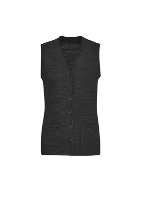 Fashion Biz Womens Button Front Knit Vest