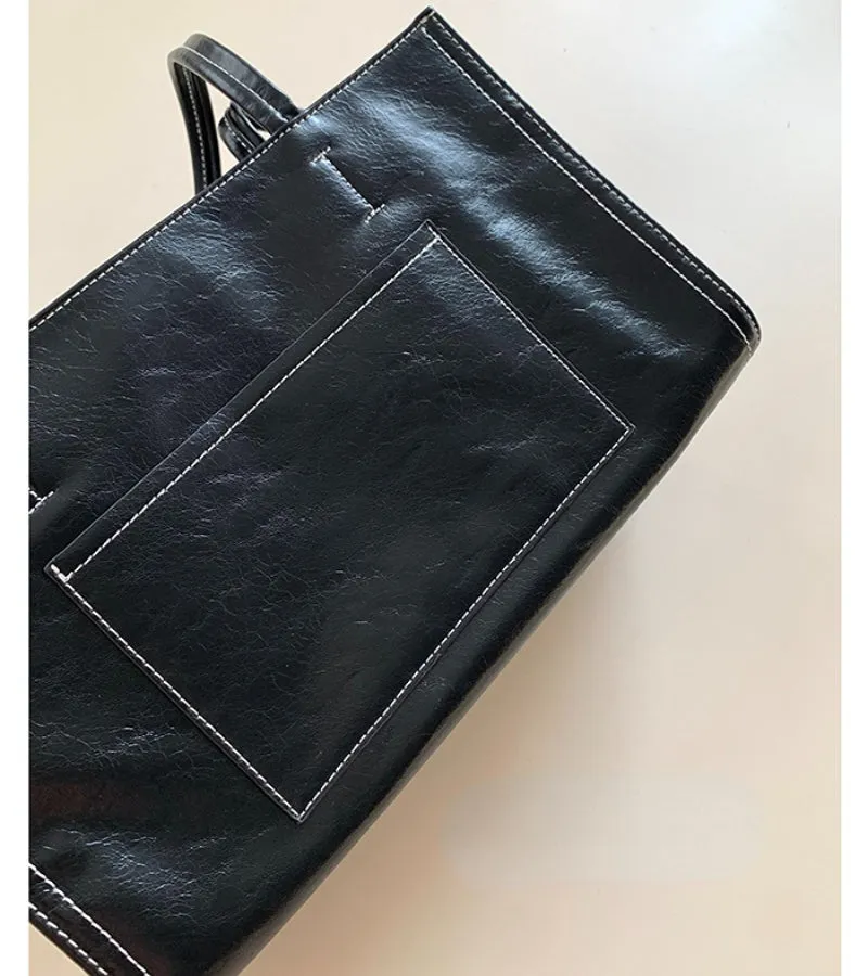 Faux Leather Rectangle Bag