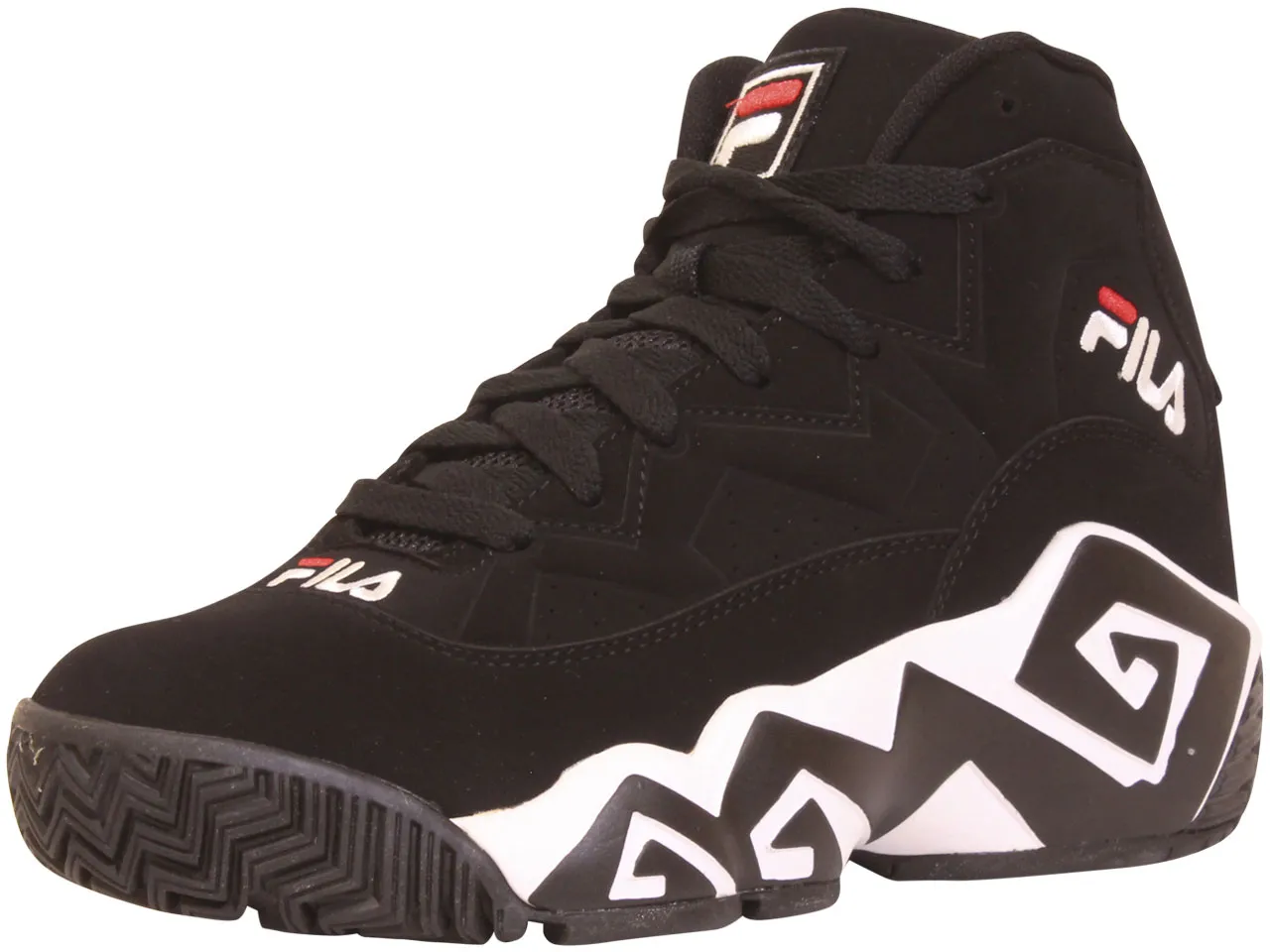 Fila Men's MB Sneakers High Top Black/White/Red Sz: 10.5 1VB90140