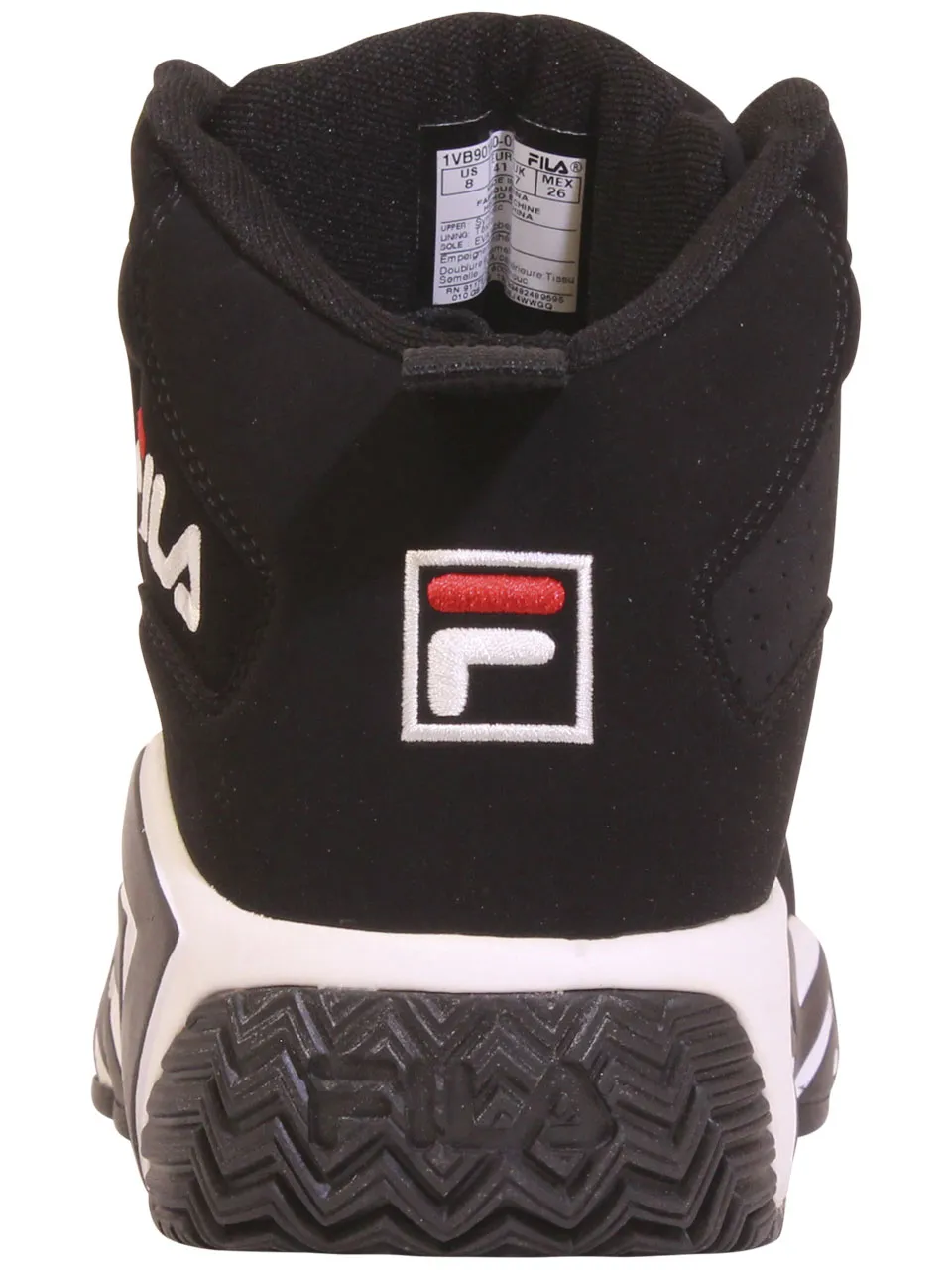 Fila Men's MB Sneakers High Top Black/White/Red Sz: 10.5 1VB90140