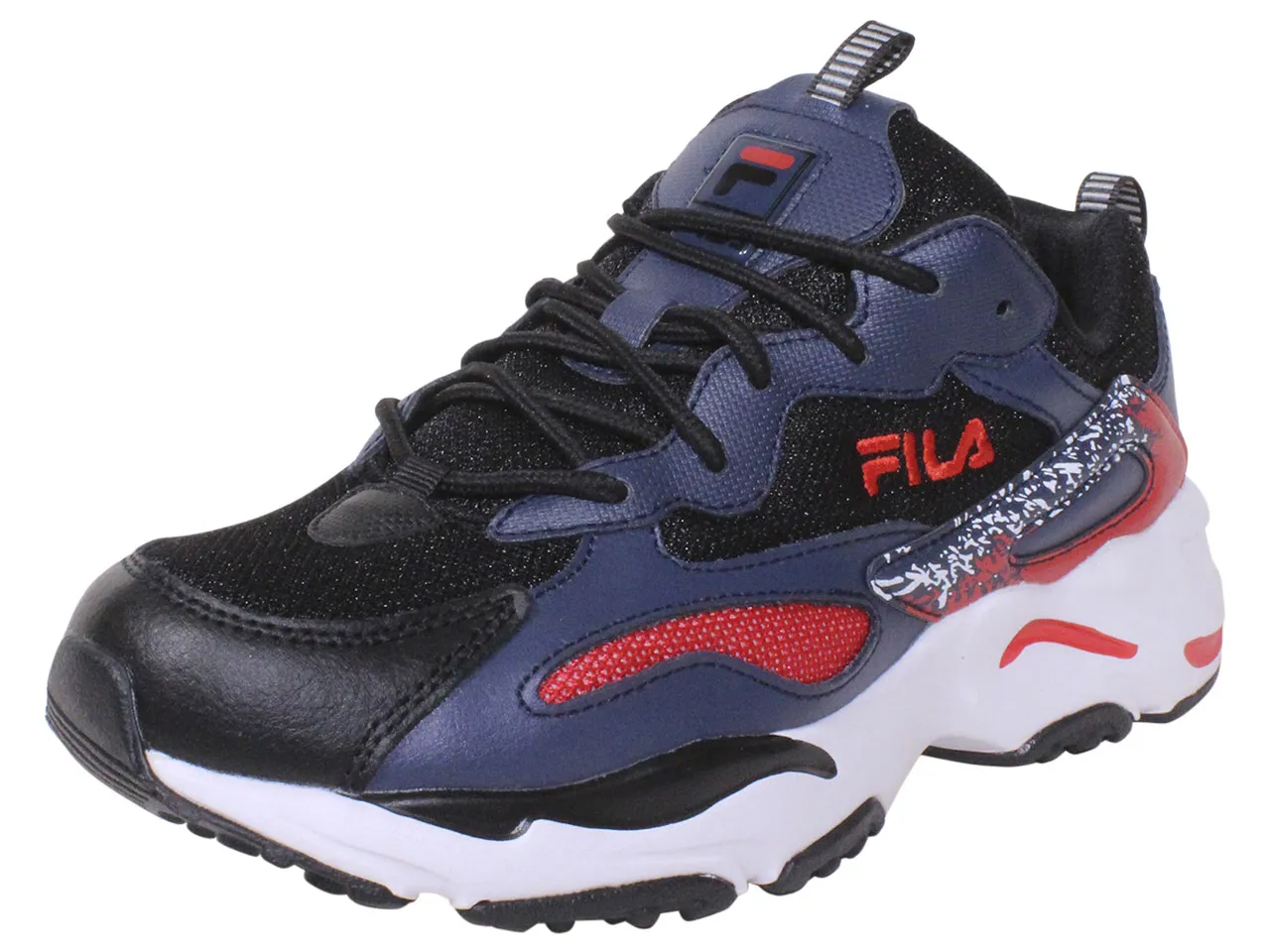 Fila Men's Ray-Tracer-2 Sneakers Black/White/DSBL Sz: 8 1RM01230