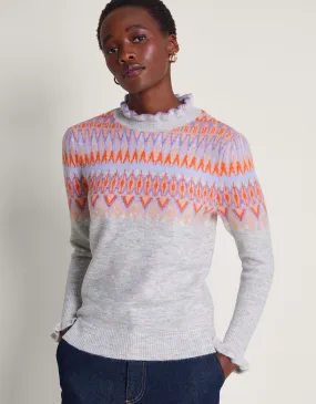 Frey Fair Isle Jumper Grey