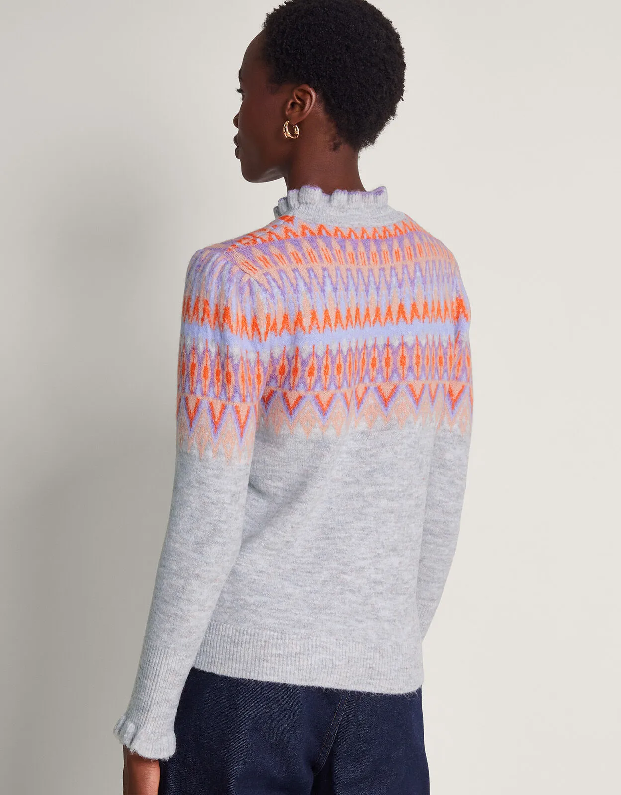 Frey Fair Isle Jumper Grey