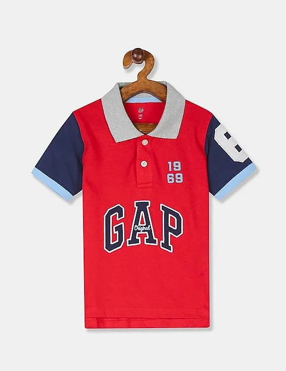 GAP Boys Red Logo Polo Shirt