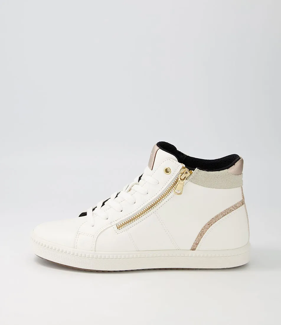 GEOX D Blomiee B White Syn Leather Sneakers