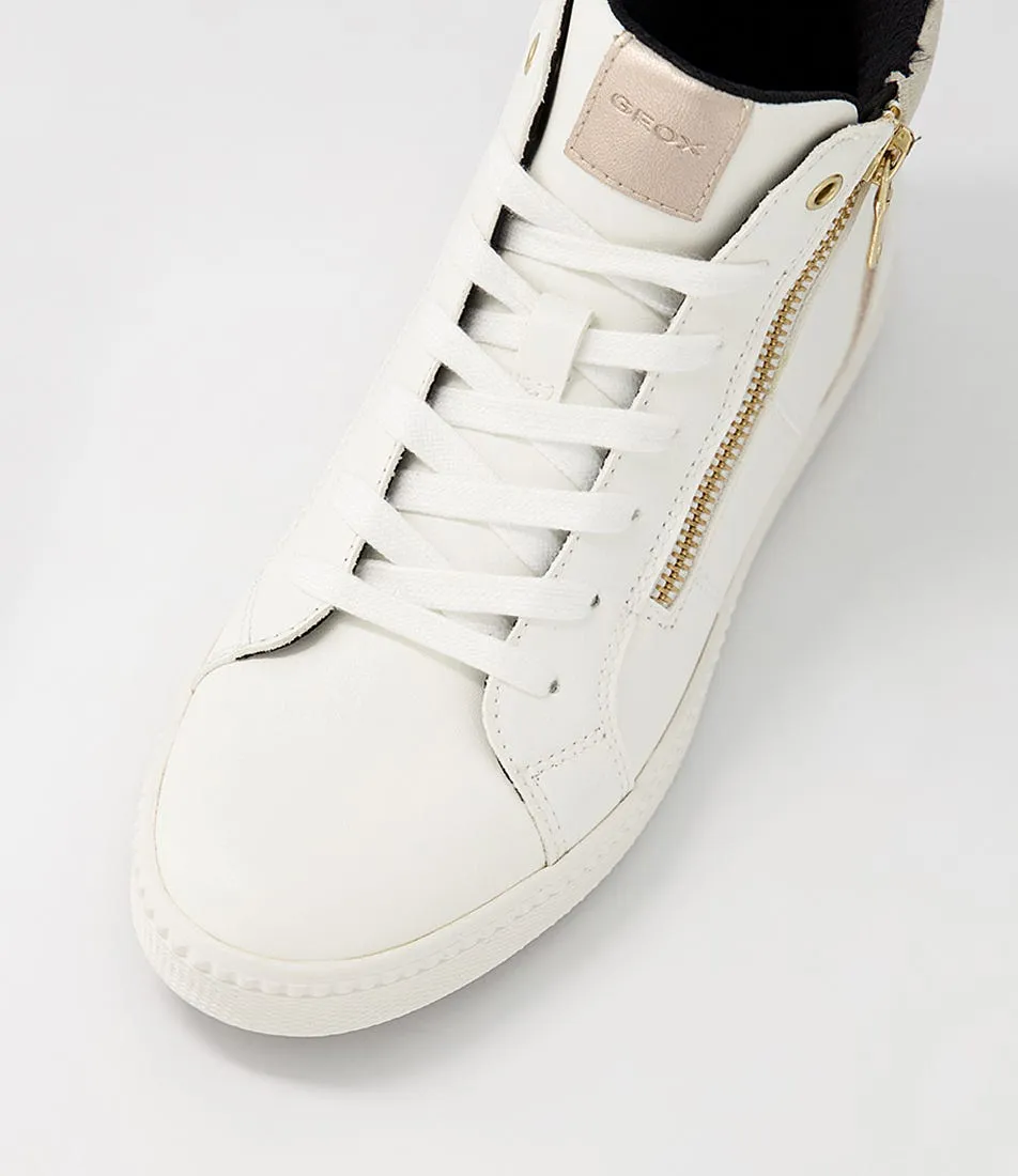 GEOX D Blomiee B White Syn Leather Sneakers