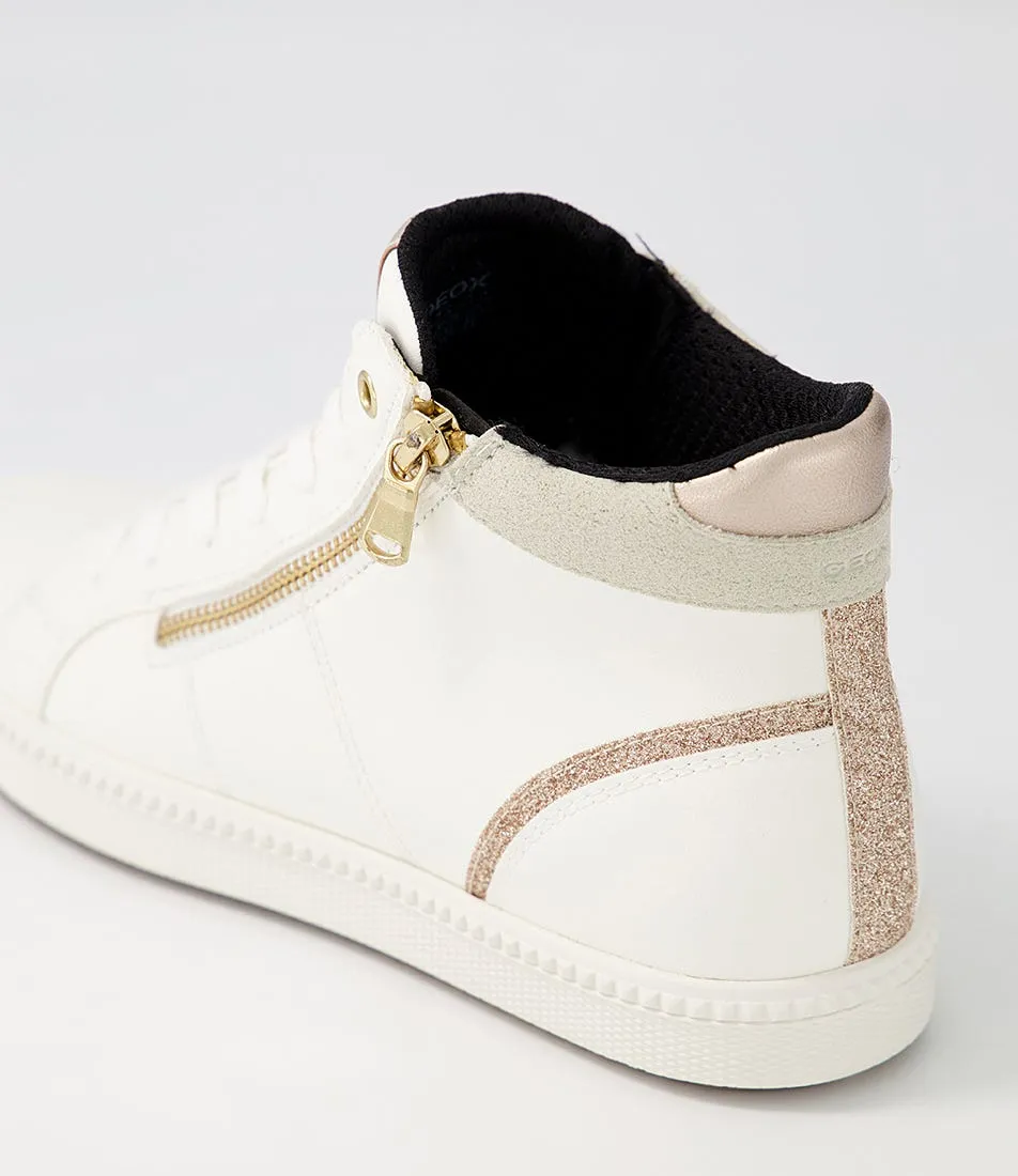 GEOX D Blomiee B White Syn Leather Sneakers