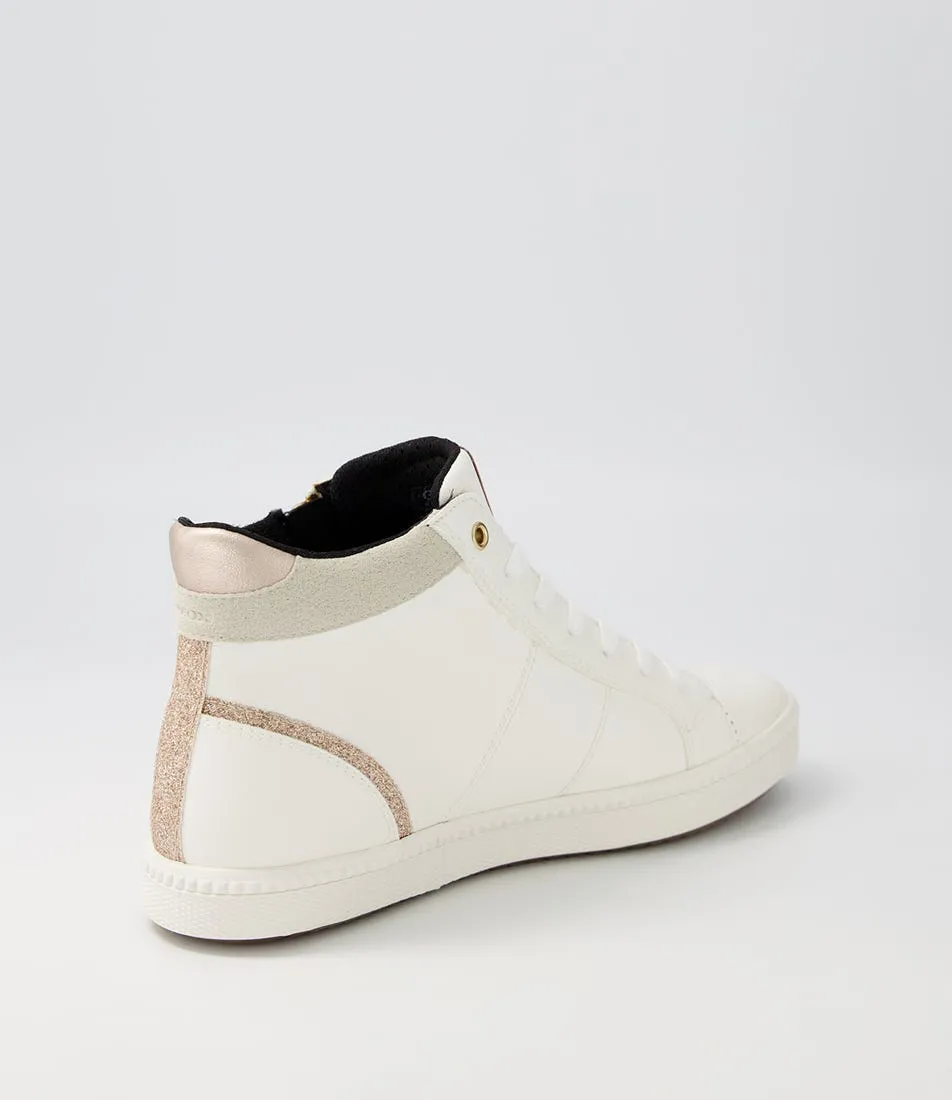 GEOX D Blomiee B White Syn Leather Sneakers