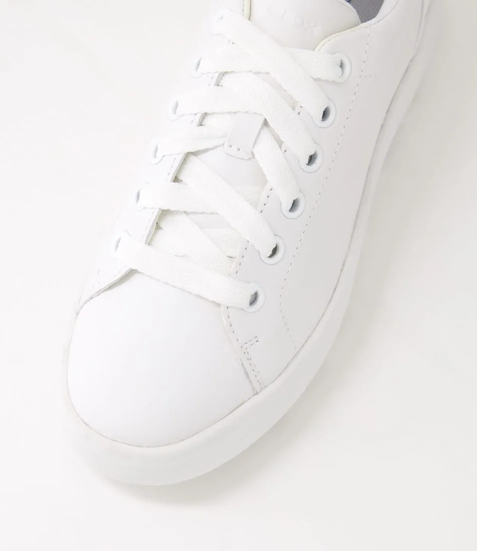 GEOX D Spherica Ec4 1 B White Gold Leather Sneakers