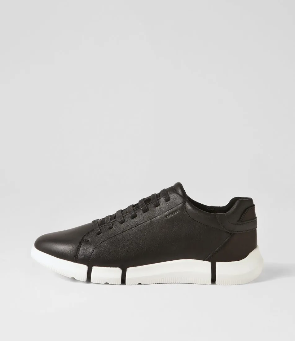 GEOX U Adacter A Black Tumble Leather Sneakers