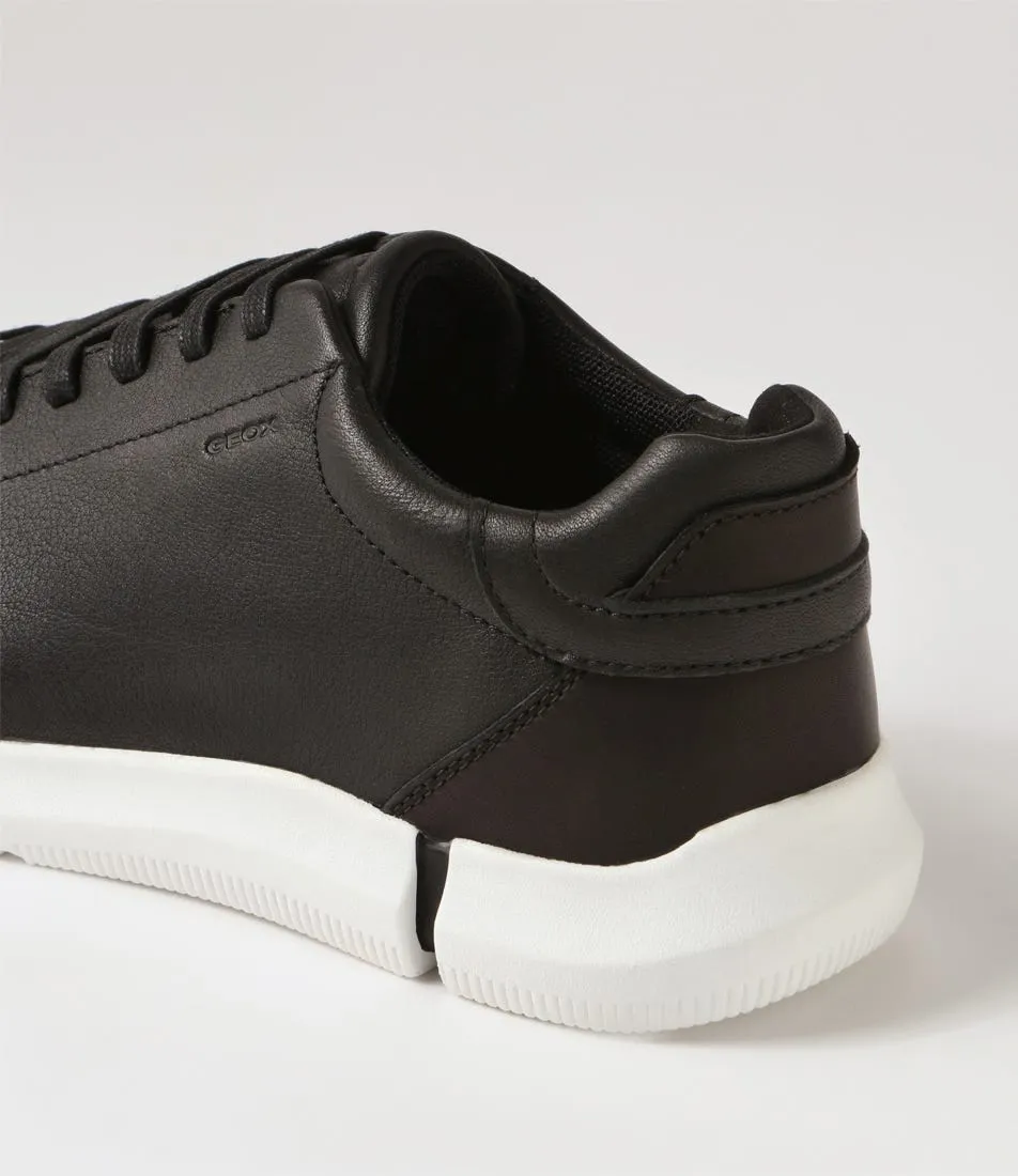 GEOX U Adacter A Black Tumble Leather Sneakers