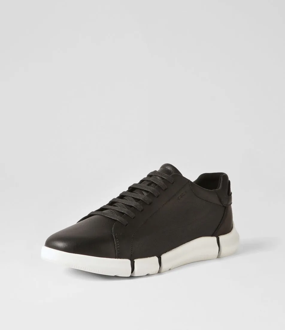 GEOX U Adacter A Black Tumble Leather Sneakers