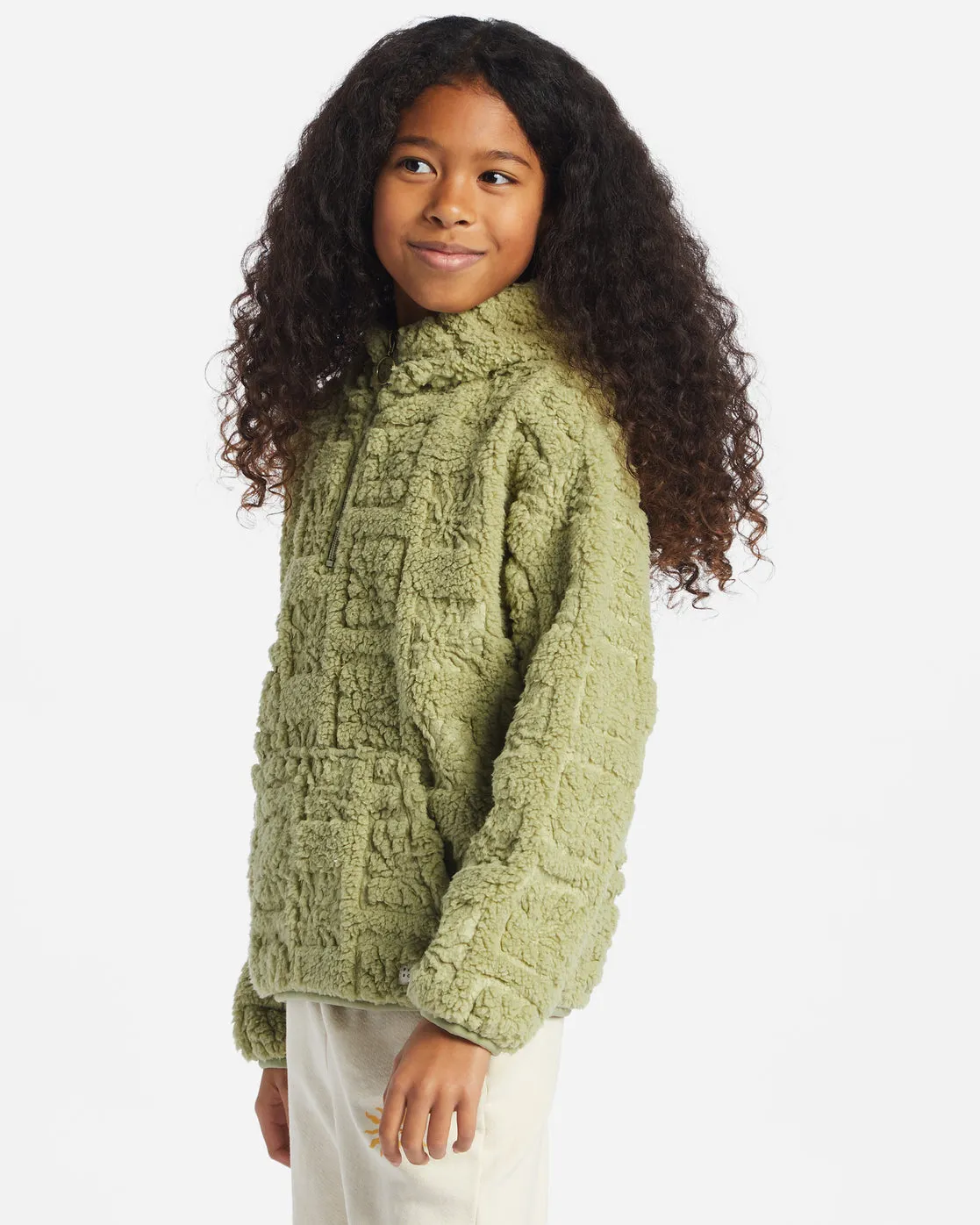 Girls Just In Time Half-Zip Pullover Sweatshirt - Avocado