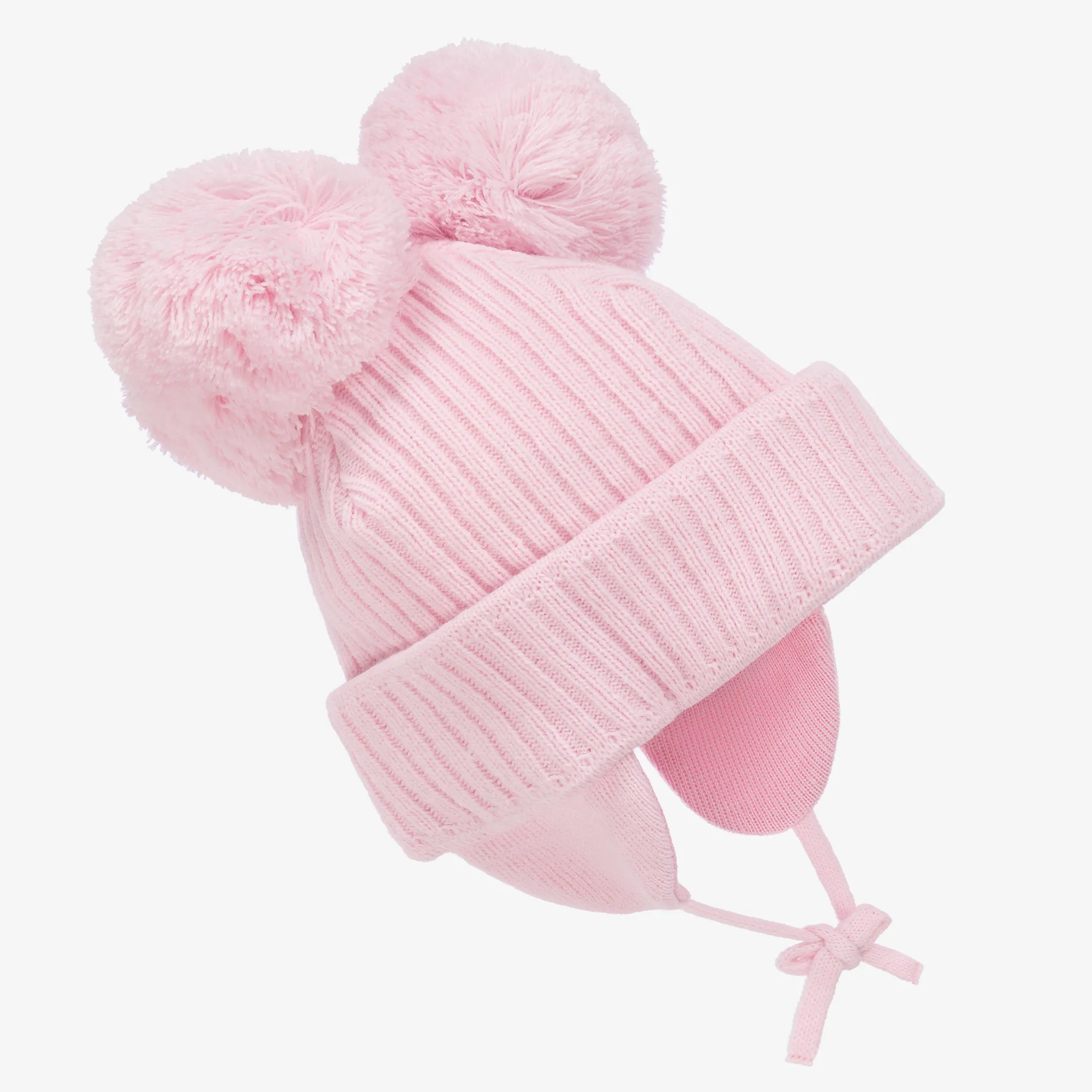 Girls Pink Minnie Double Pom-Pom Hat