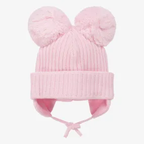 Girls Pink Minnie Double Pom-Pom Hat