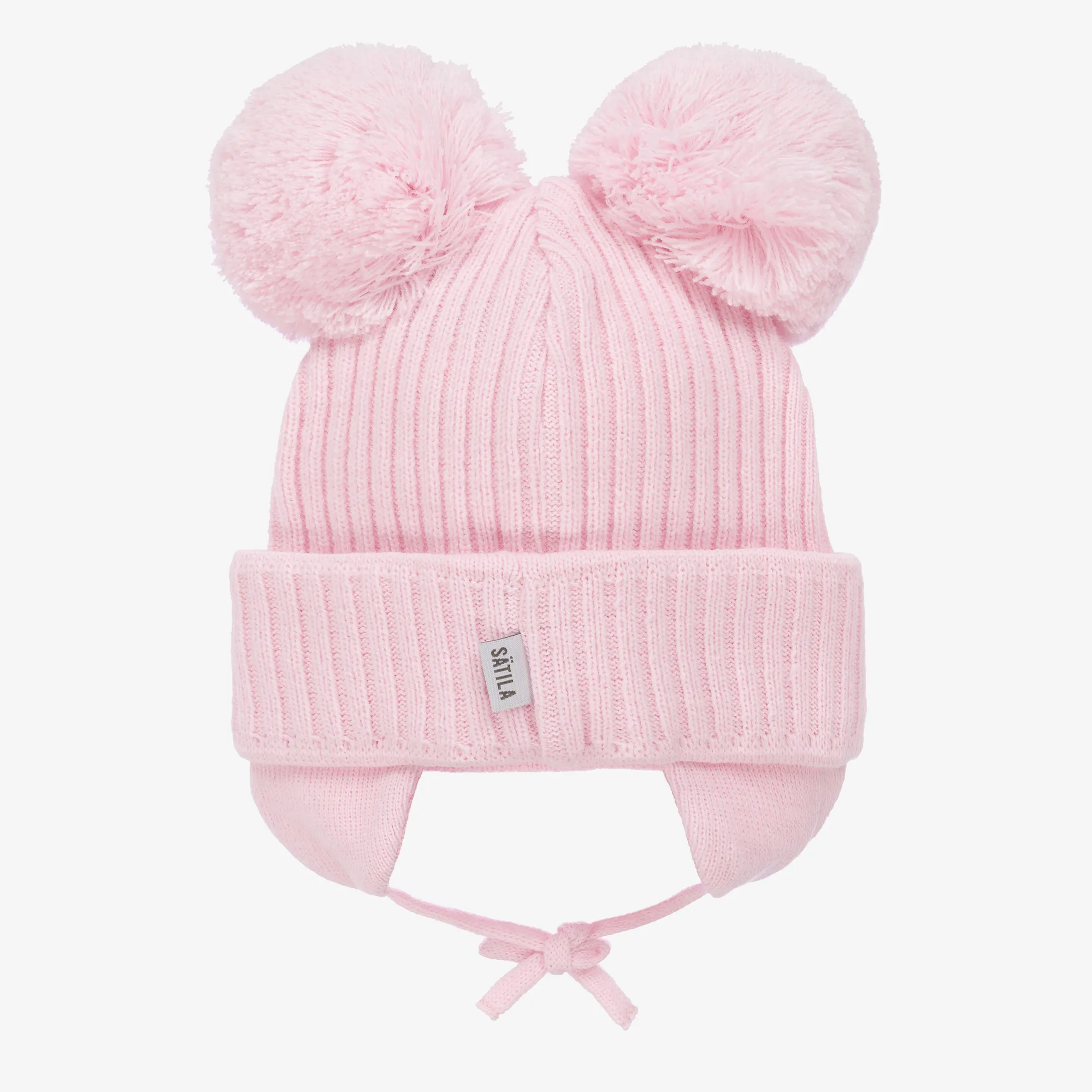 Girls Pink Minnie Double Pom-Pom Hat