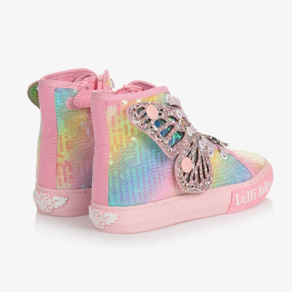 Girls Unicorn Wings High-Top Trainers