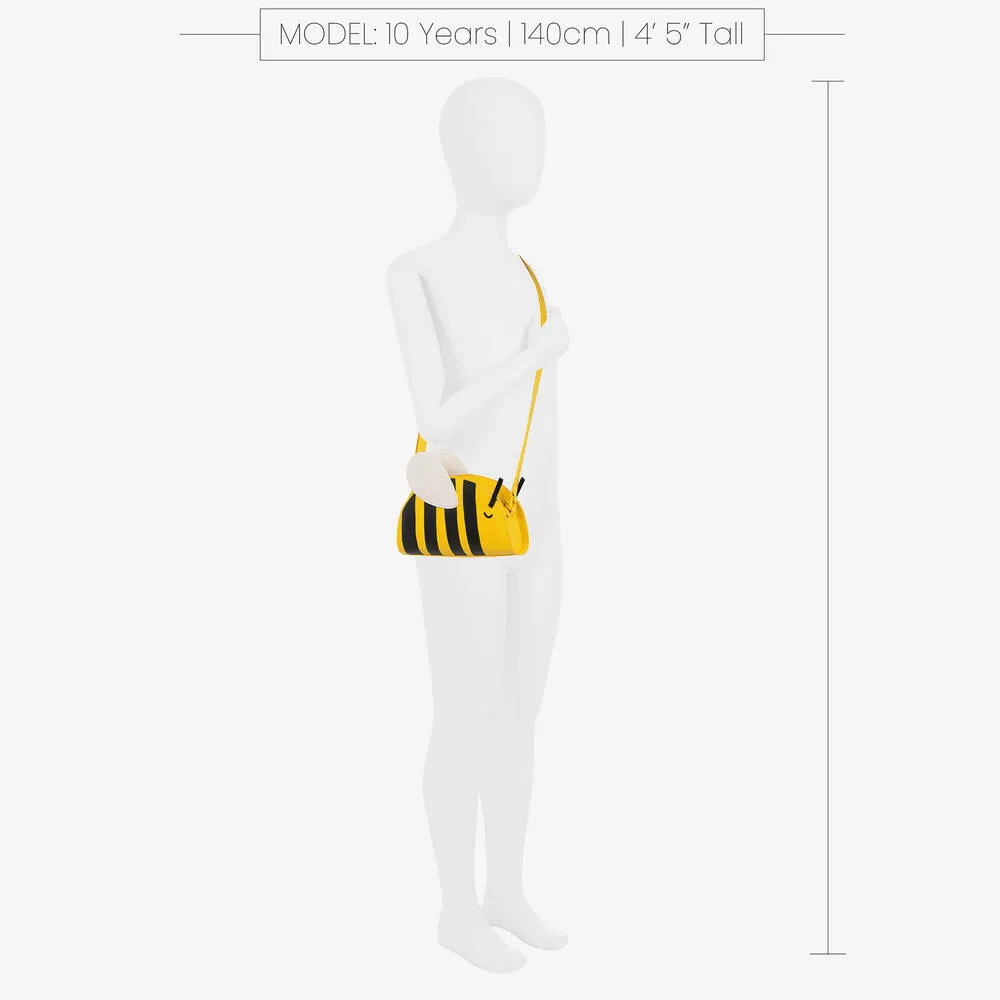 Girls Yellow Faux Leather Bee Bag (13cm)