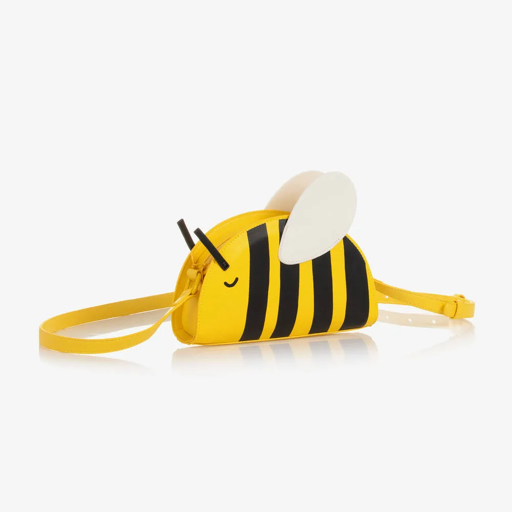 Girls Yellow Faux Leather Bee Bag (13cm)