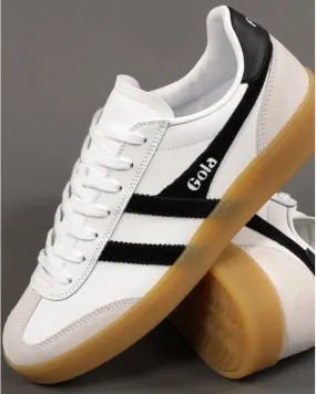 Gola Viper Leather Trainers White/Black/Gum