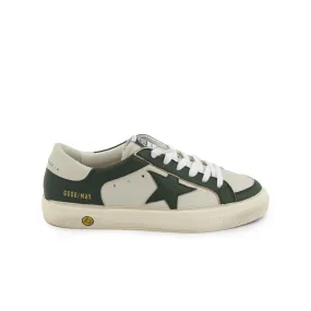 Golden Goose Green And White Unisex May Sneakers For Teens