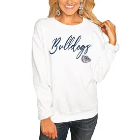 Gonzaga Bulldogs Women's White Win the Day Pullover Sweatshirt