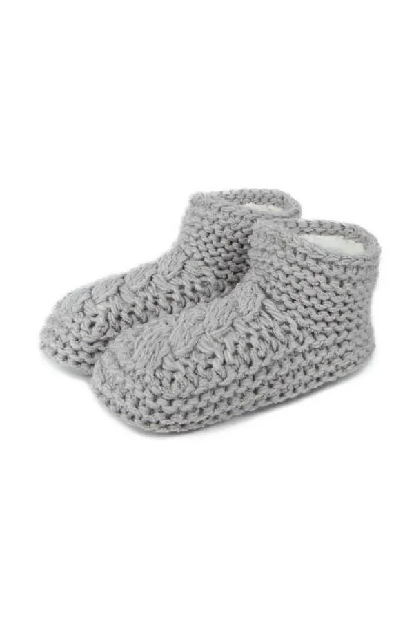 Grey Totes Chunky Knitted Slipper Socks