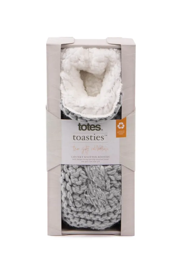 Grey Totes Chunky Knitted Slipper Socks