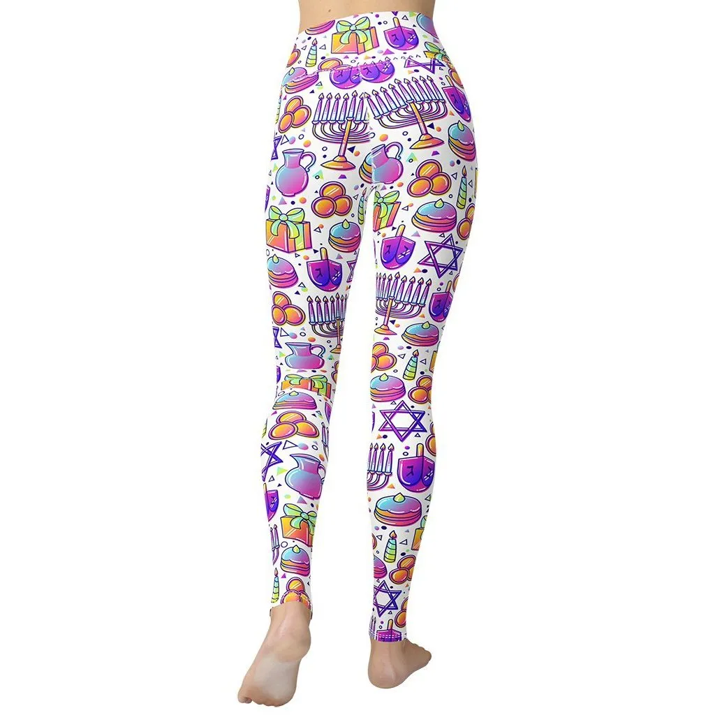 Hanukkah Symbol Yoga Leggings