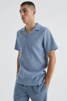 Heavy Pleated Revere Polo | boohooMAN UK