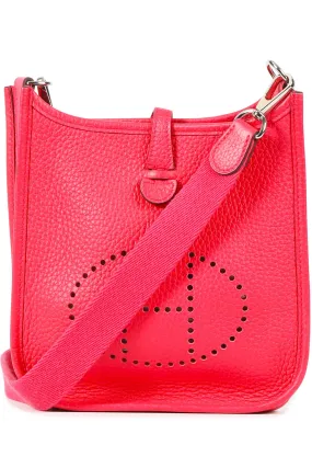 HERMS PINK 2018 EVELYNE 16CM CLEMENCE LEATHER SHOULDER BAG