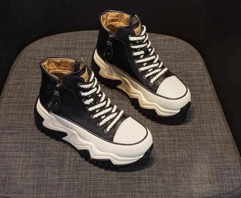 High Top Leather Boots Sneakers: M2511 Women's Casual Shoes