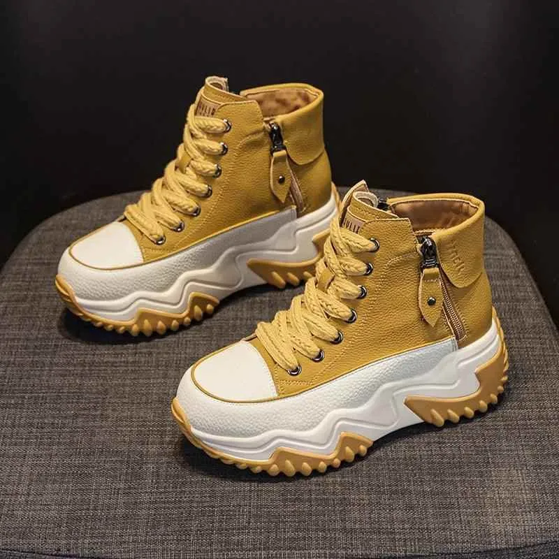 High Top Leather Boots Sneakers: M2511 Women's Casual Shoes