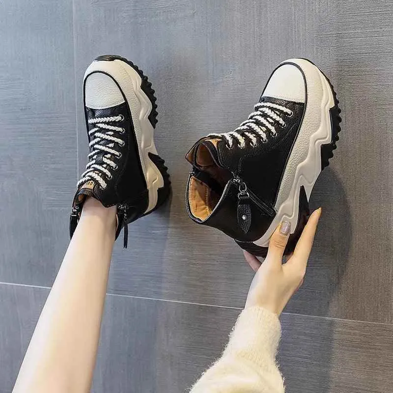 High Top Leather Boots Sneakers: M2511 Women's Casual Shoes