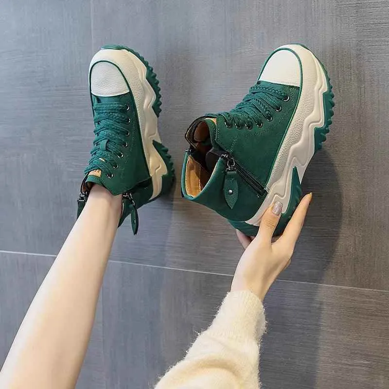 High Top Leather Boots Sneakers: M2511 Women's Casual Shoes