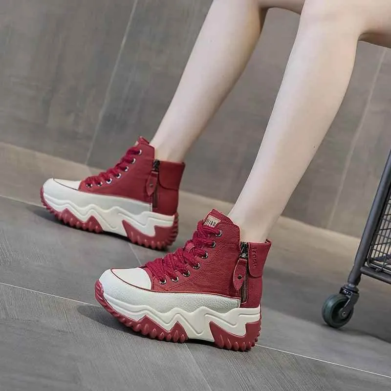 High Top Leather Boots Sneakers: M2511 Women's Casual Shoes