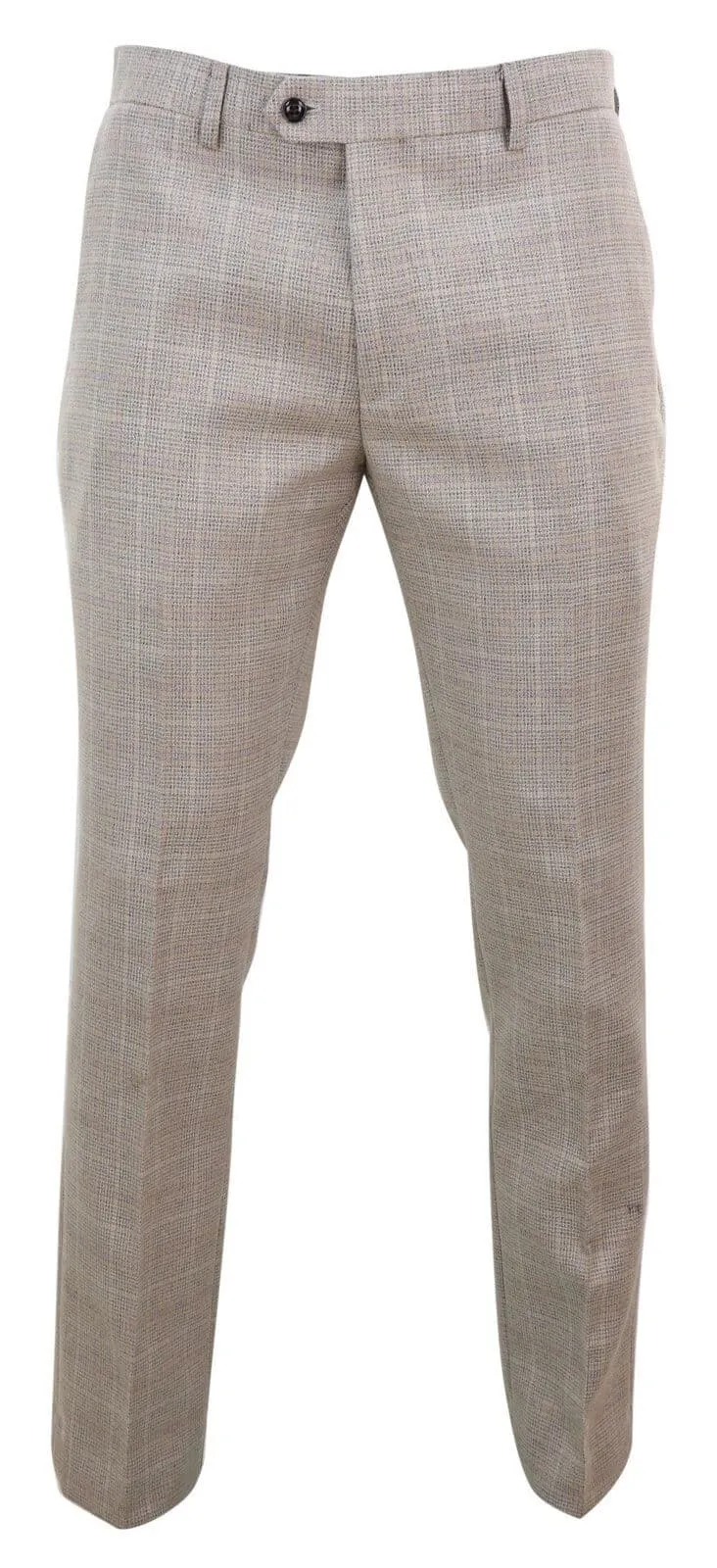 Holland - Men's Beige Check Trousers