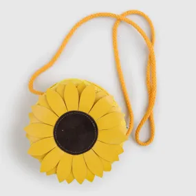 Illytrilly Sunflower Bag With Zip In Straw And Faux Leather