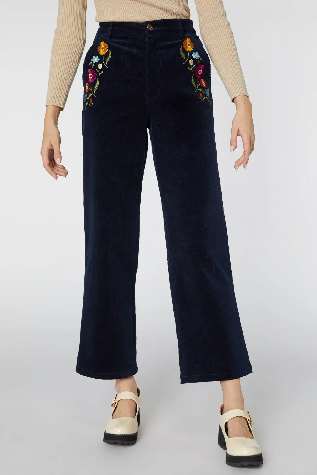 Ingrid Emb Cord Jeans