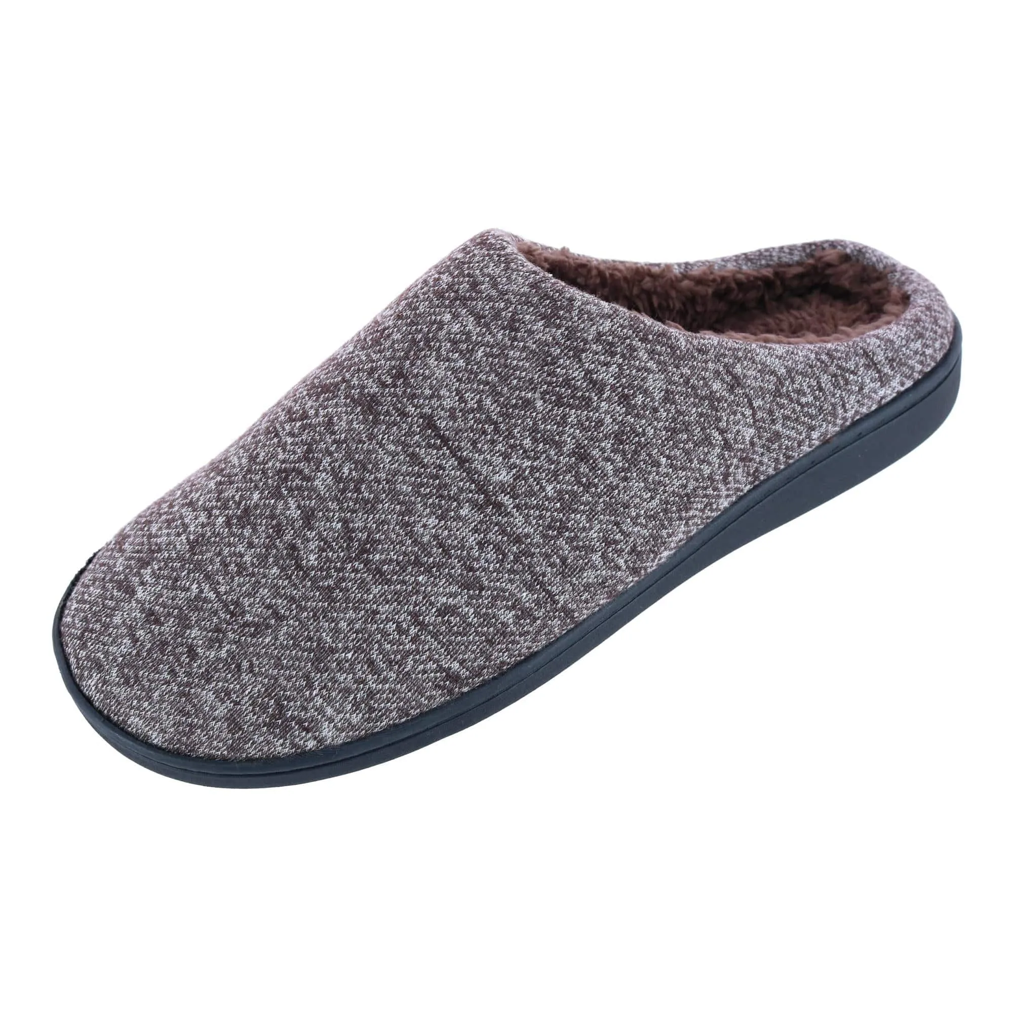 Isotoner Men's Heathered Knit Hoodback Slipper