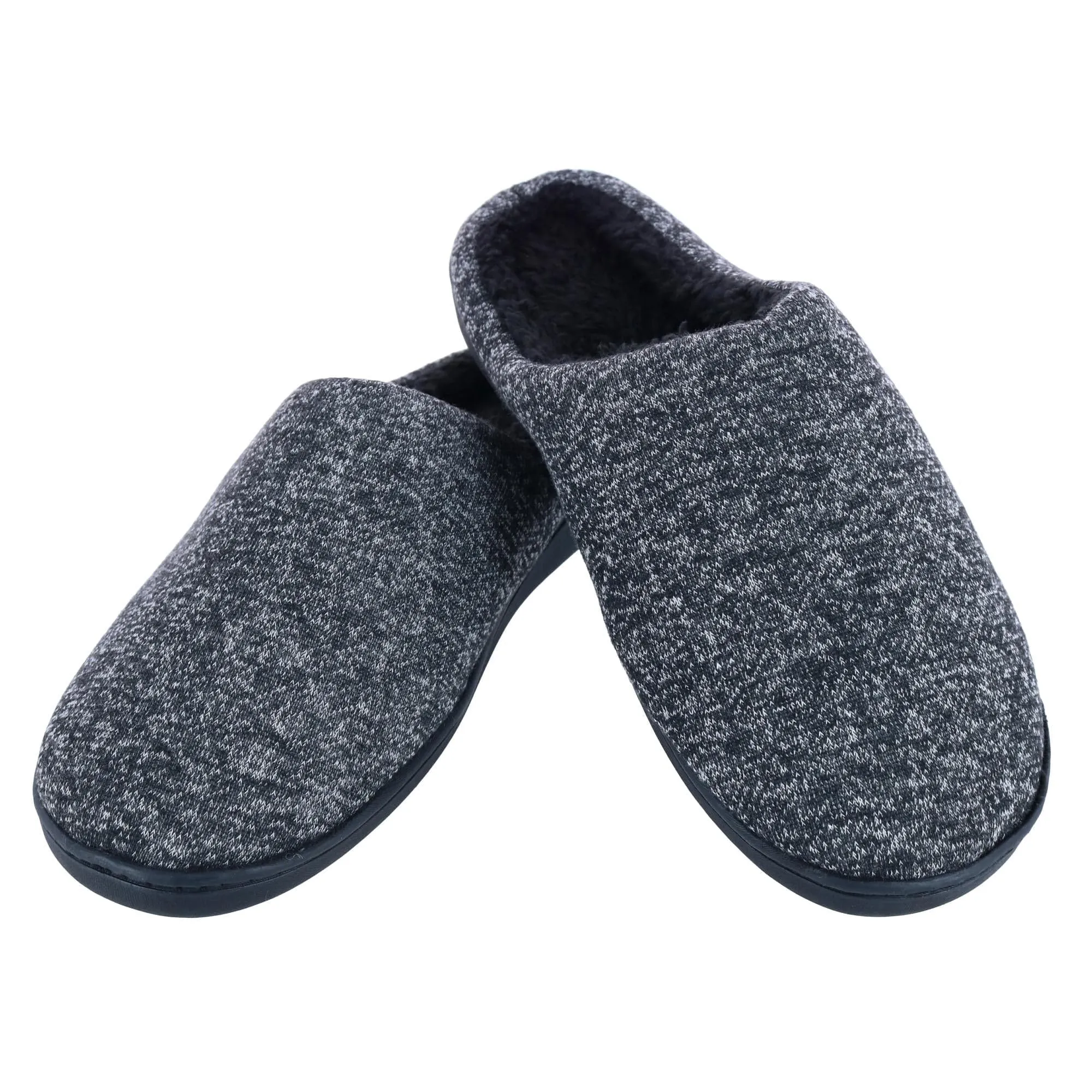 Isotoner Men's Heathered Knit Hoodback Slipper