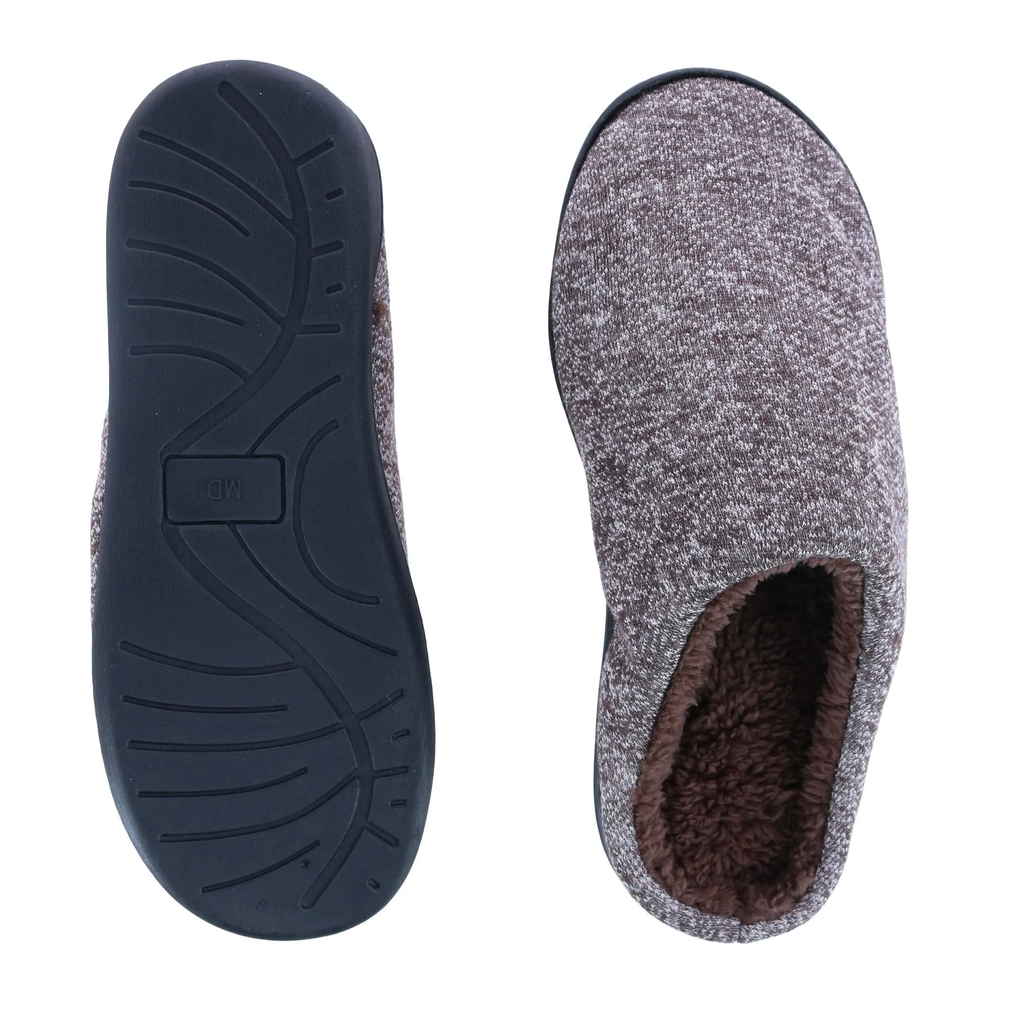 Isotoner Men's Heathered Knit Hoodback Slipper