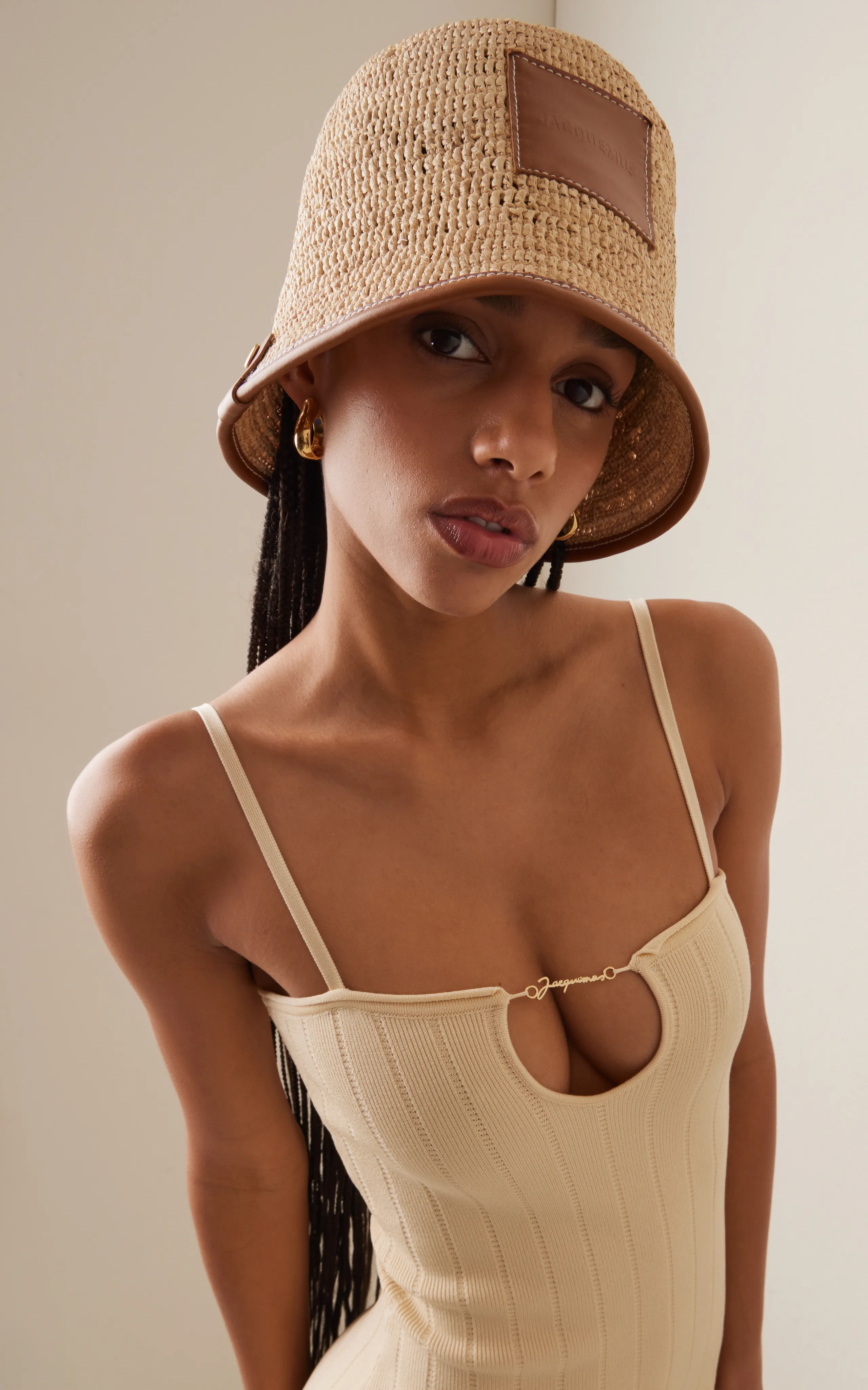 Jacquemus Le Bob Soli Raffia Bucket Hat